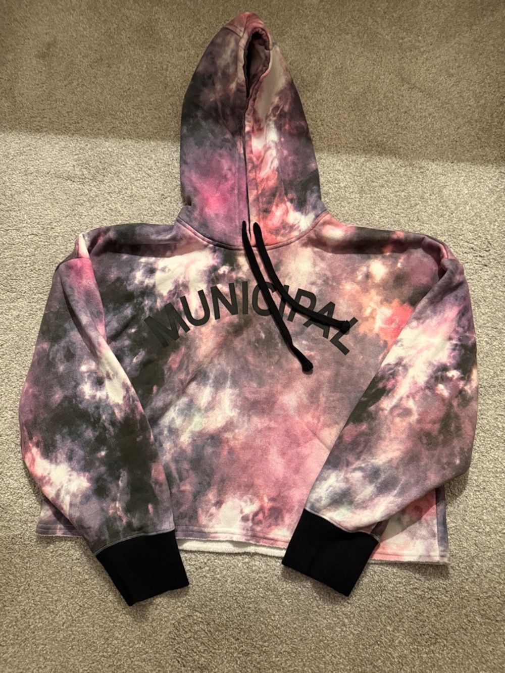 Pink Tie-Dye Hooded Sweatshirt